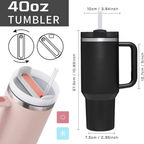 Black Paw Print 40oz Tumbler with Handle | Gift for Dog & Cat Lovers