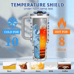 Ocean Life 40oz Tumbler with Handle | Sea Animal Lover Travel Mug