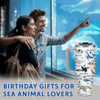 Ocean Life 40oz Tumbler with Handle | Sea Animal Lover Travel Mug